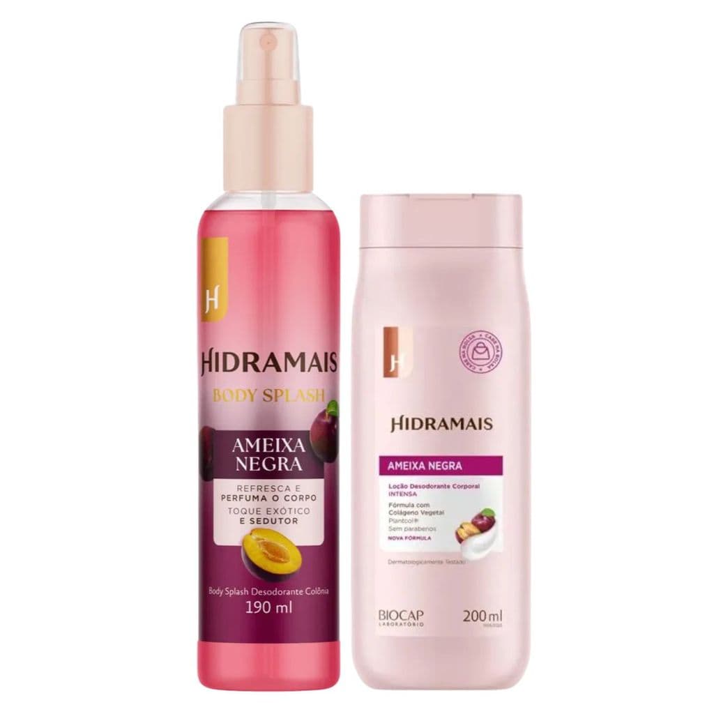 Kit Ameixa Negra Body Splash 190ml + Loção Creme 200ml Hidramais
