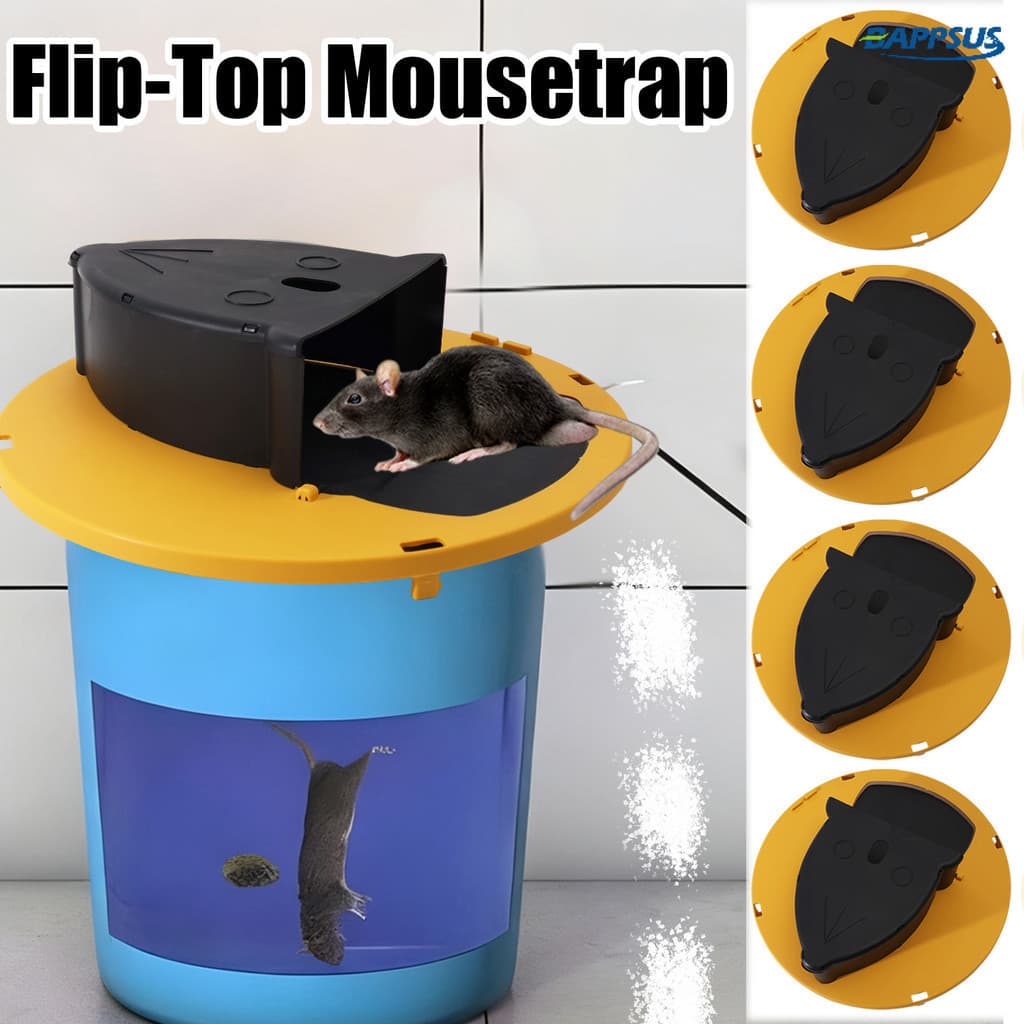 Armadilha Removível Para Ratos , Cozinha De Garagem Preta Amarela , Conveniente , Prática , Plástico , Tipo Flip Automát