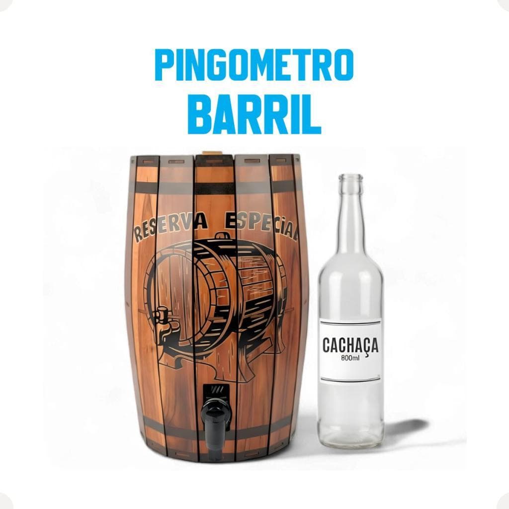 Pingômetro Barril Mdf Decorativo Bar Churrasco Cachaça Artesanal Área Gourmet Casa E Decoração