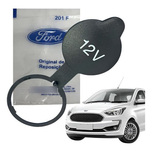 Tampa Tomada De Força (12v) Ford Ka+  2014/2021 - Original - Preto
