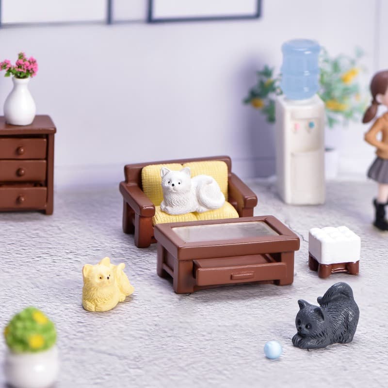 Casa De Bonecas Móveis Em Miniatura Mini Mobiliário Cama Sofá Cadeira Cena Modelo Micro Paisagem Fada Jardim Ornamento C
