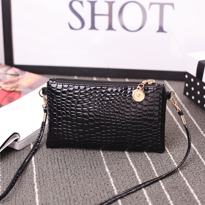 Bolsa feminina pequena bolsa 2024 na moda de um ombro pequeno saco feminino padrão de crocodilo Cross-corpo saco do tele