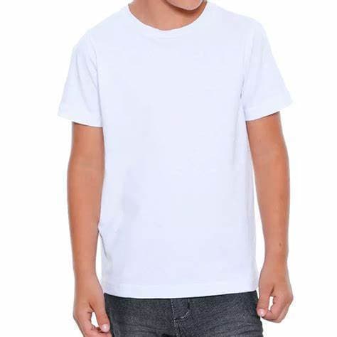 Camiseta Branca lisa Basica Poliester Malha Sublimação Estamparia