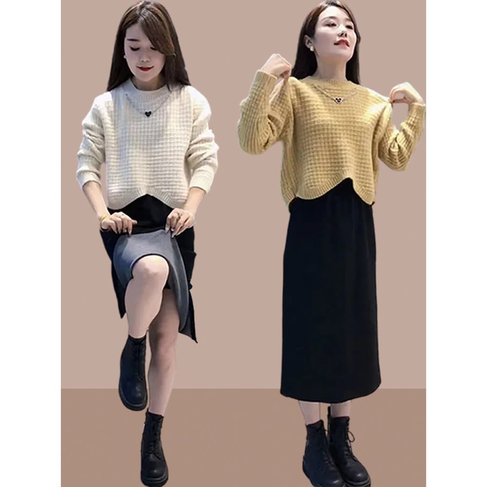 Terno bonito Popular deste ano saia outono inverno roupas combinando um conjunto inteiro pessoas pequenas usam gordura m