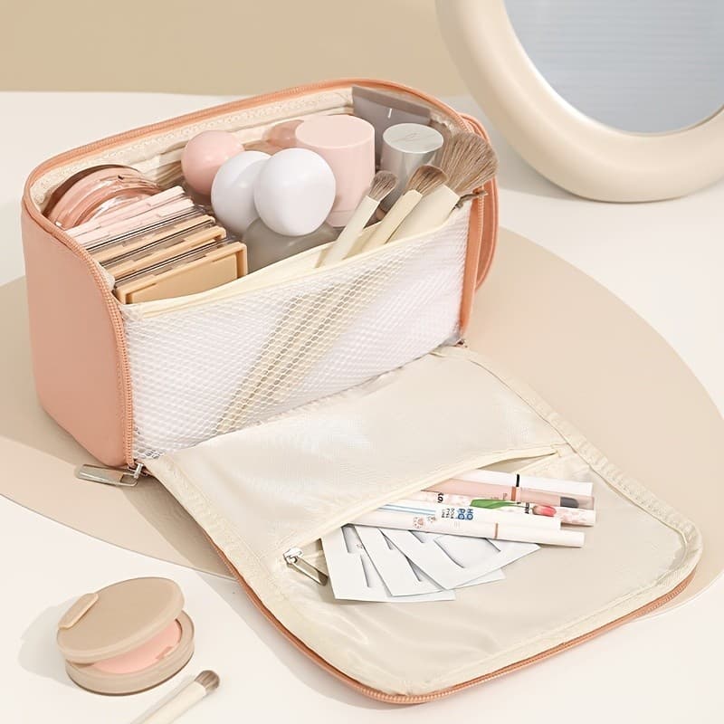Bolsa De Cosméticos De Viagem De Grande Capacidade Múltiplos Compartimentos Para Maquiagem,Uso Diário,Academia,Viagens