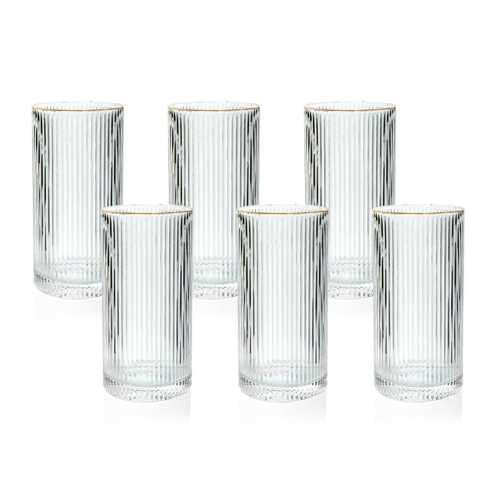 Jogo de Copos Copa e Cia 6 Peças Doré Lustra Transparente 340 ml