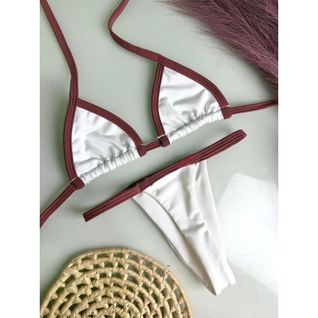 Moda praia feminina Estilo verão Look praia elegante Curvas valorizadas,Biquíni ajustável,Lazer e férias Tendência praia