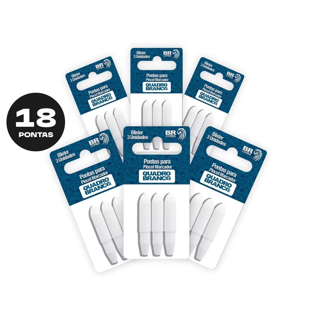 Kit 18 Pontas para Pincel Marcador de Quadro Branco V-board Master