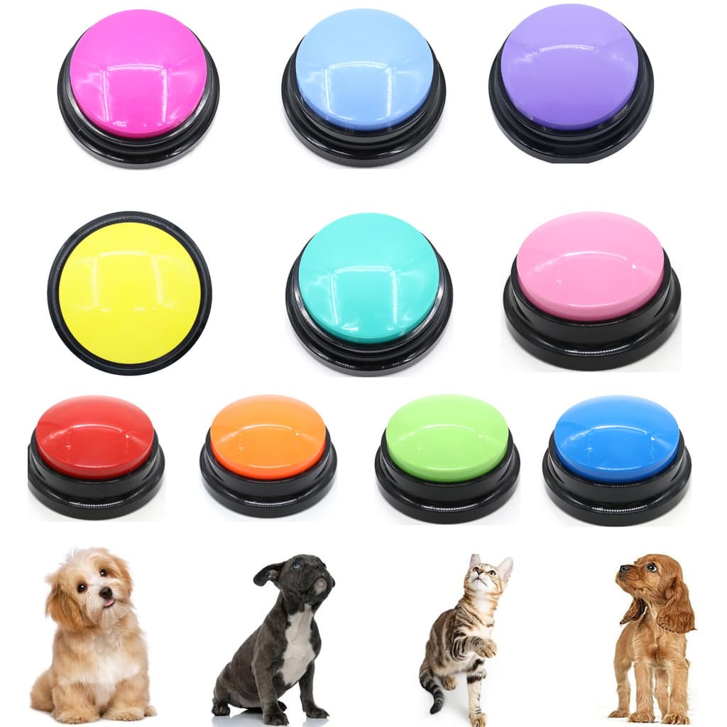 Botões De Som Clicker Para Treinamento De Animais De Estimação , Ferramenta Interativa Colorida De Cães E Gatos , Claro