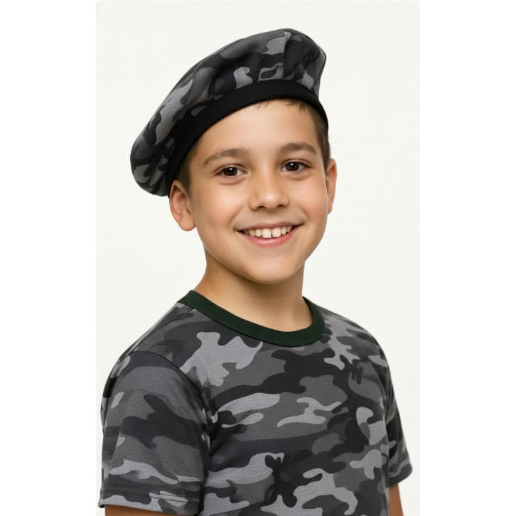 Boina Infantil Estampa Camuflada Urbano com Forro