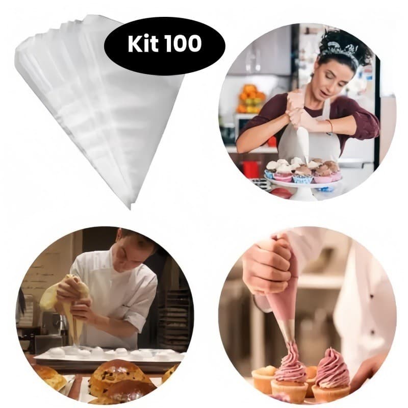 Saco de decoração 100 peças pacote pastelaria bolo sobremesa Cupcake