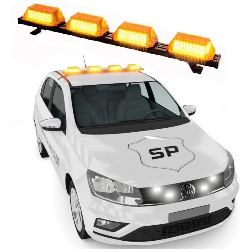 Kit Giroflex Giroled Estrobo Flash Led Segurança Escolta 12v