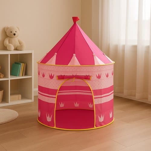 Barraca Infantil Castelho Rosa Tenda Playhouse Brinquedo Criança Diversão Jardim