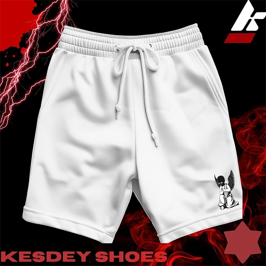 Shorts Masculina Bermuda Estilo Mauricinho Leve Slim com Bolso Lateral Estampa ANJO ORANDO