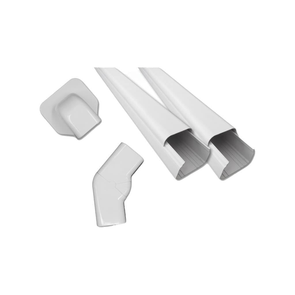 Kit 2x Canaleta 1m Cb60 + Acabamento Furo Cb60 + Curva Regulável Cb60 Split -