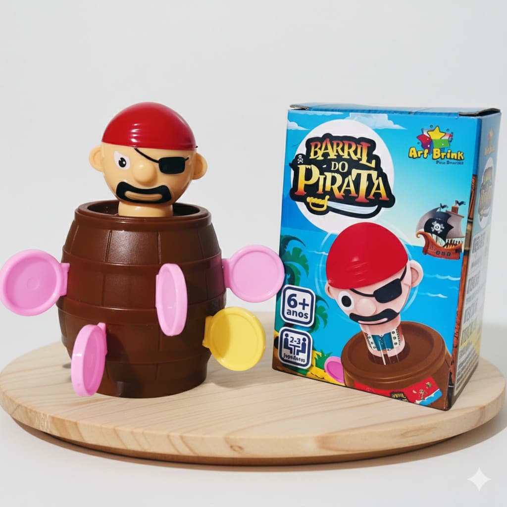 Jogo Infantil Mini Barril Pula Pirata – Diversão Garantida para Todas as Idades!