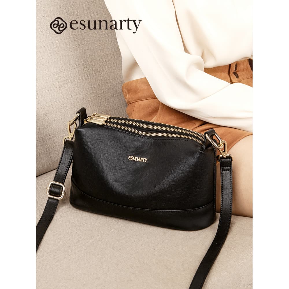 Bolsa feminina de couro genuíno 2025 novo estilo grande capacidade Multi-compartimento bolsa estilo mãe bolsa mensageiro