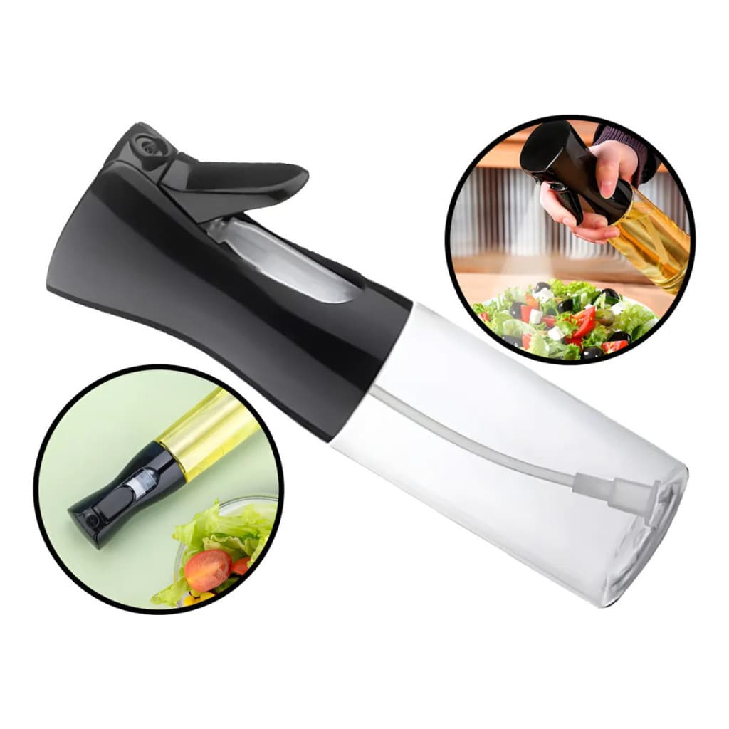 Pulverizador Culinário Vinagre Óleo Azeite 200 Ml Preto