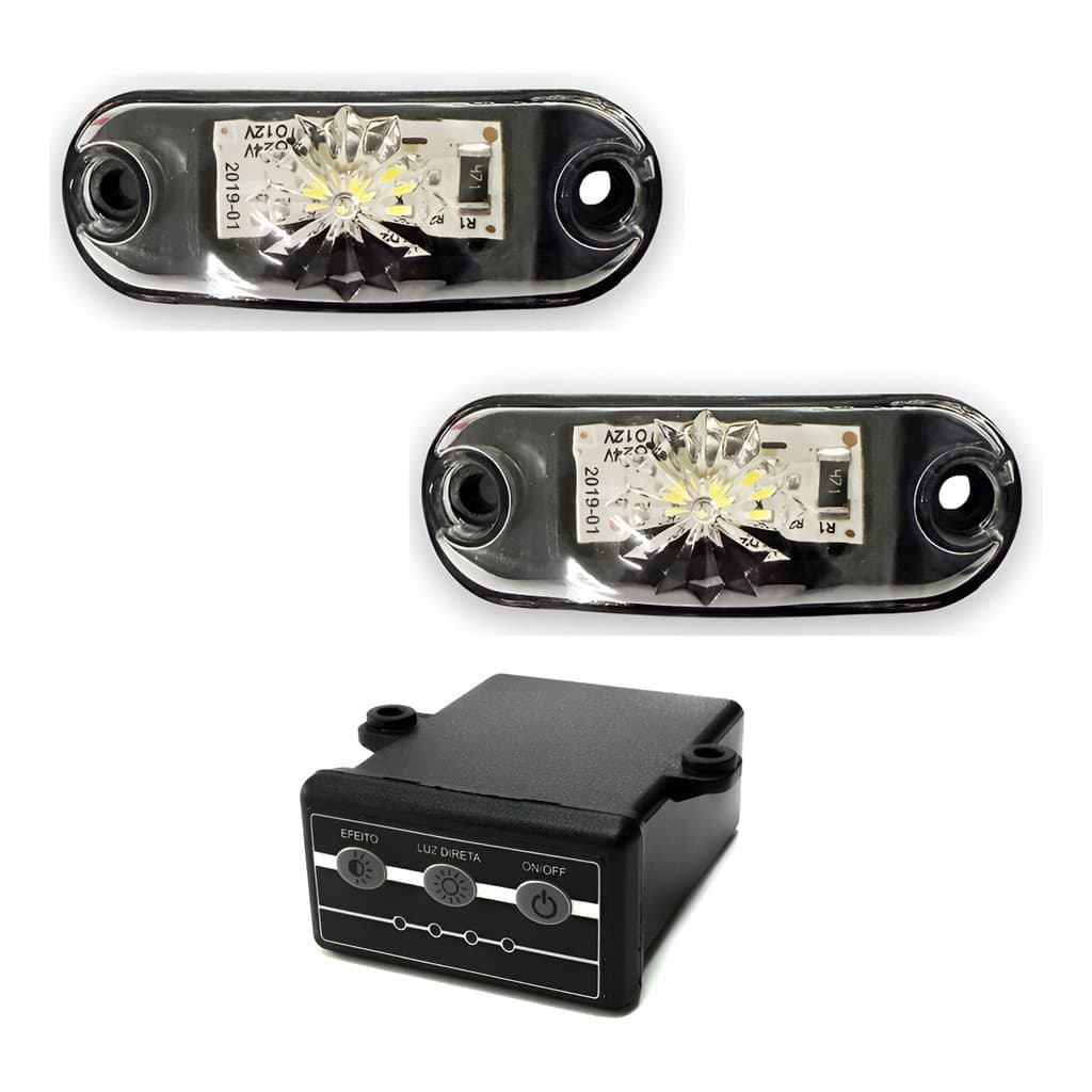 Mini Estrobo Efeitos De Luz Led 12v 24v Carro Moto Caminhão Branco