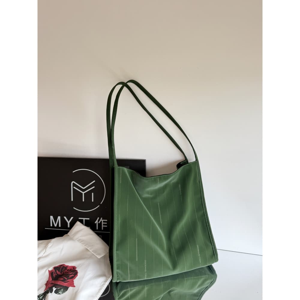 MY Commuter Skin-Feel Tote Bag Simples Leve Bolsa de Ombro Bolsa de Grande Capacidade Casual Estilo Preguiçoso Bolsa Fem