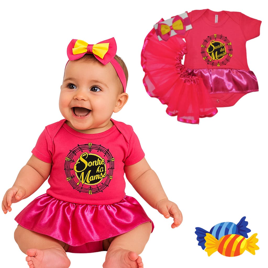 Body Bebê Infantil Mêsversário Temático Sonho Da Mamãe Super Confortável Promoção