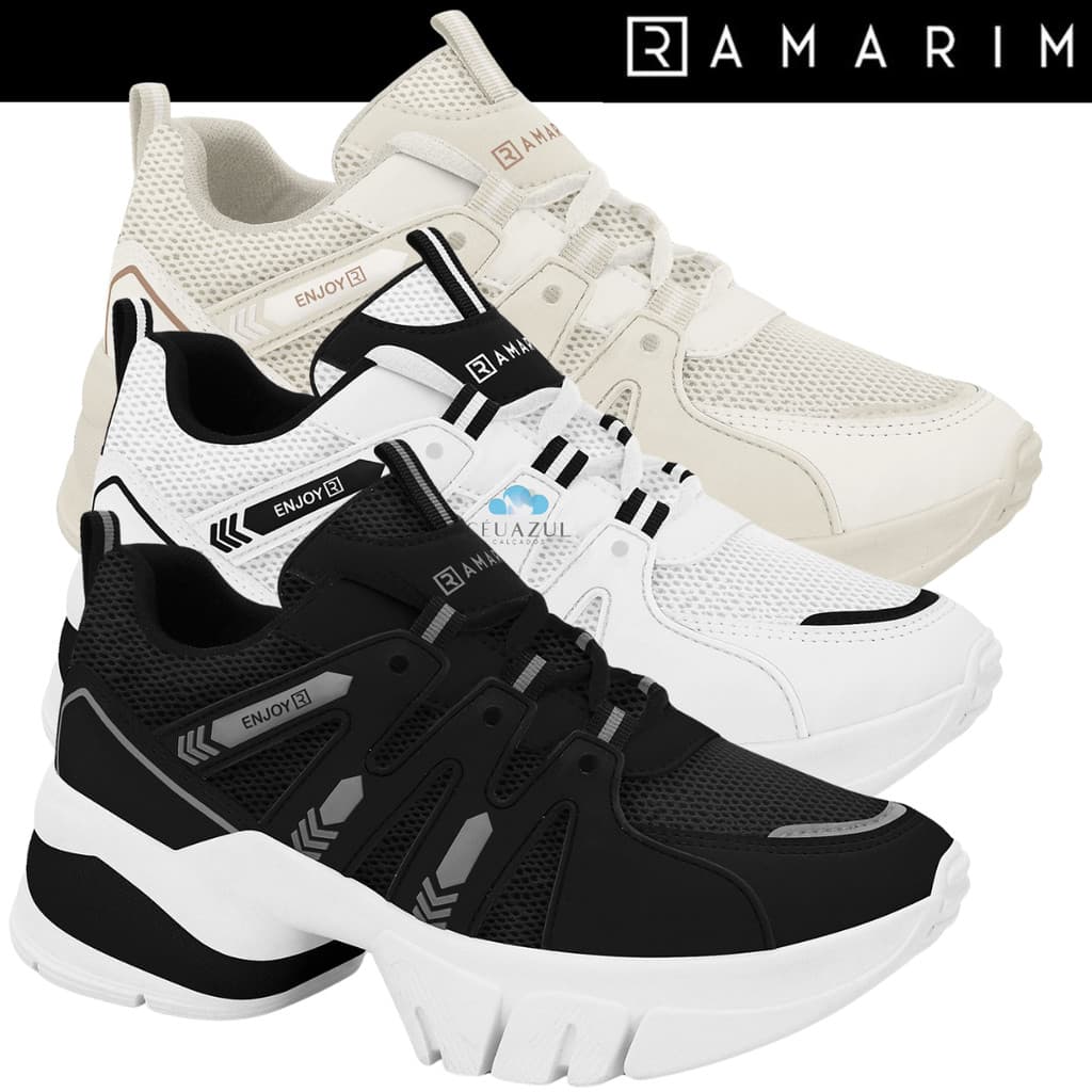 Tênis Ramarim Feminino Plataforma Chunky Casual Tratorado Conforto