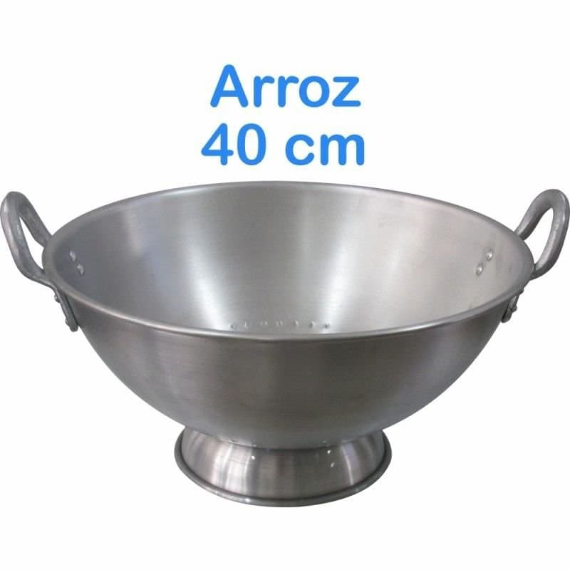 Escorredor Grande De Arroz Alumínio Linha Hotel 40cm