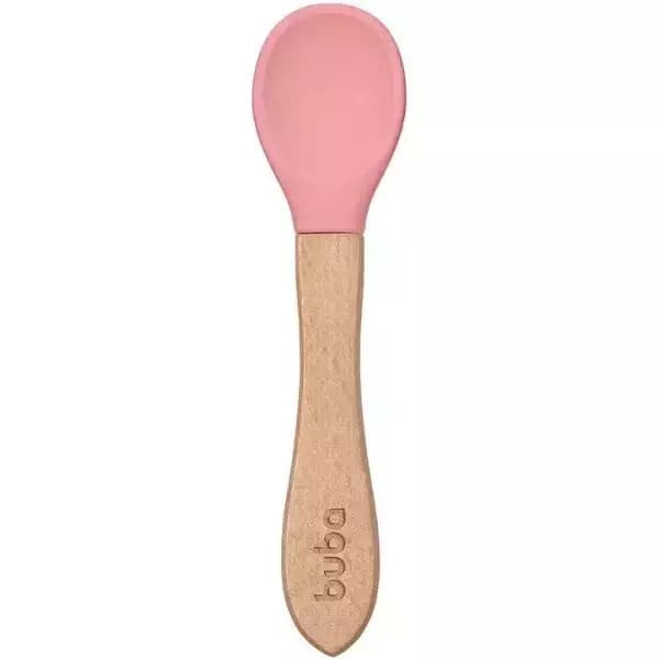 Colher de Treinamento Buba Bambu e Silicone - Rosa