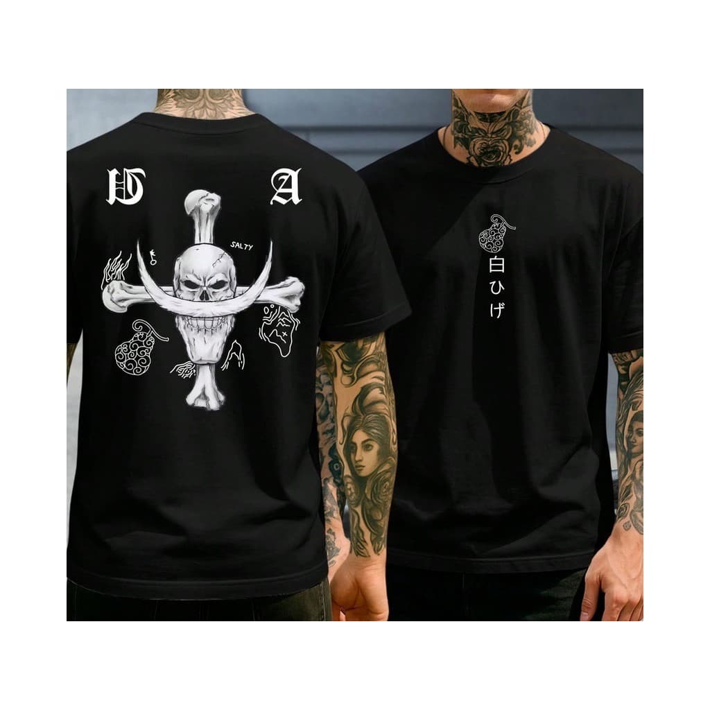 2026 Nova Camiseta Masculino Feminino Oversized Capitão Barba Branca Escudo Imperador One Piec Fandom Anime