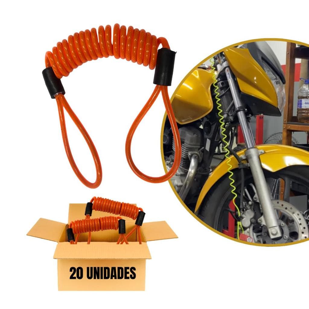 Kit 20 Corda Aviso Lembrete Cabo Trava Disco Segurança Moto
