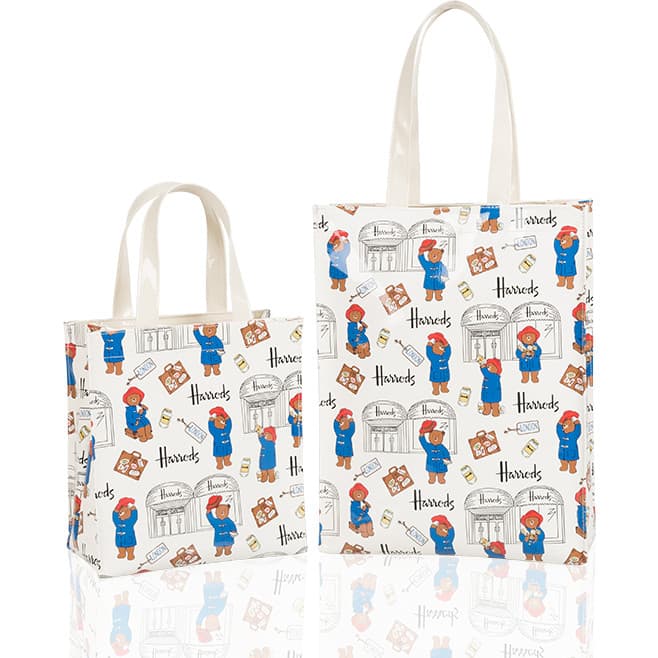 Fundo branco Patin urso sacola bolsa de ombro PVC à prova dwaterproof água saco de almoço de trabalho estudante impresso