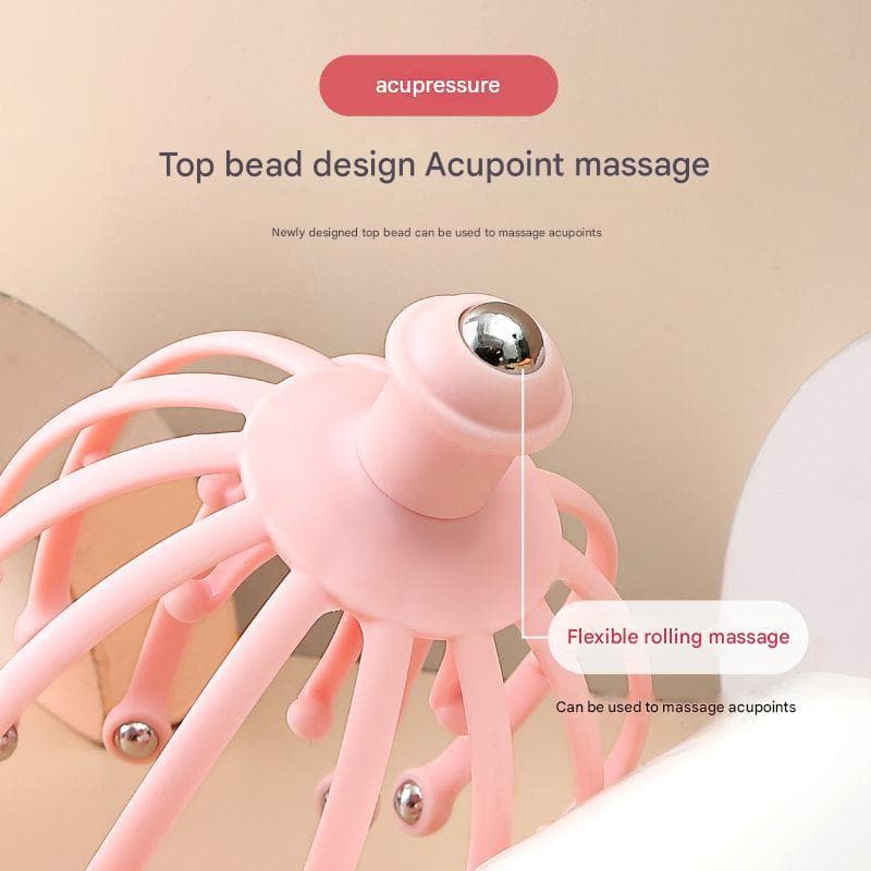 Equipamento de Massageamento de Cabeça 12 Dedos: Raspador Relaxante para Couro Cabeludo e Pescoço