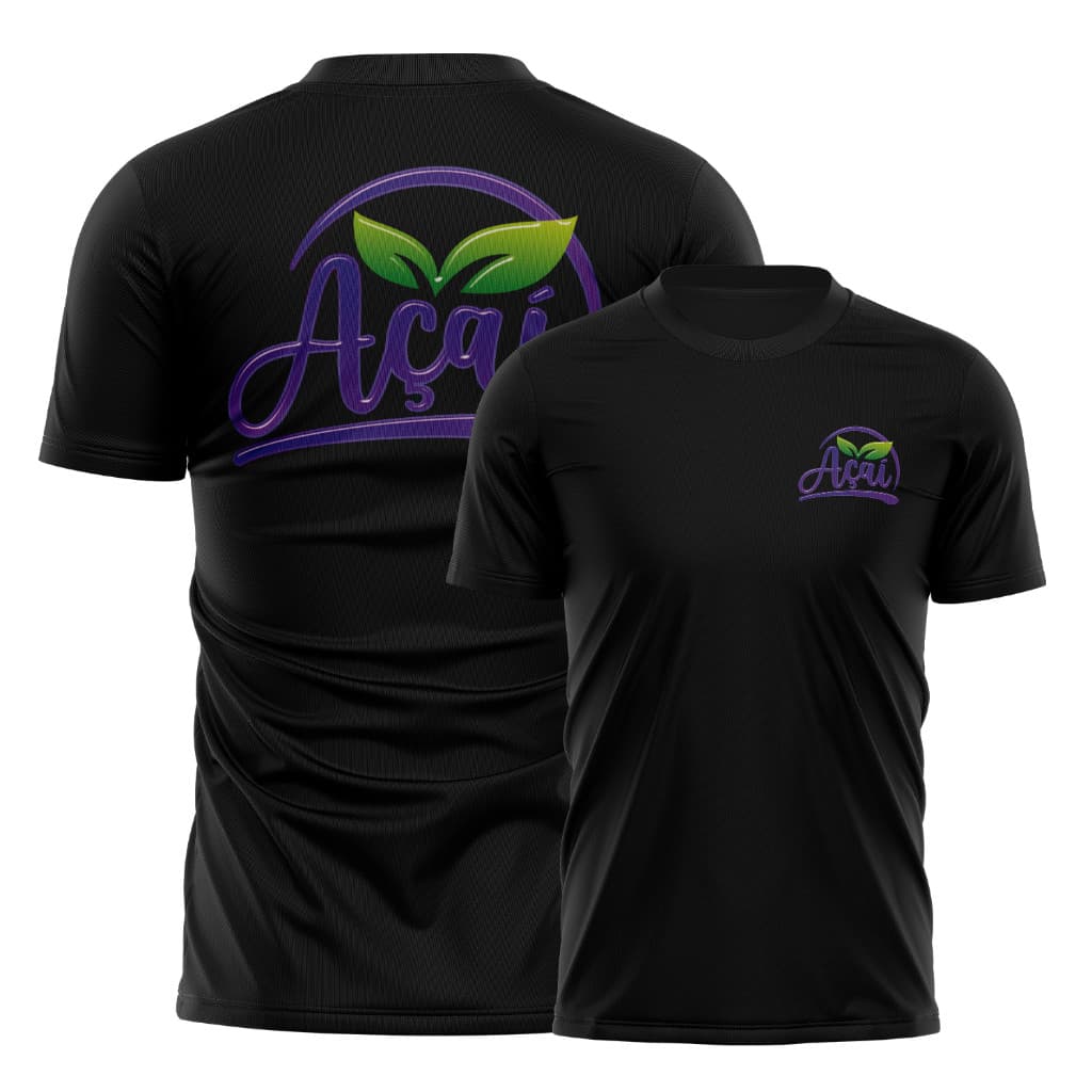 viniele apresenta camiseta 100% algodão CAMISETA  Camiseta Uniforme Açaí Profissional Dry Fit Confortável e Resistente p