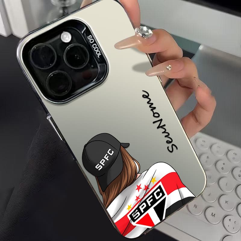 Capa de celular personalizado futebol para iPhone 11 12 13 15 16 pro xs max xr 14 16 plus capa anti impact