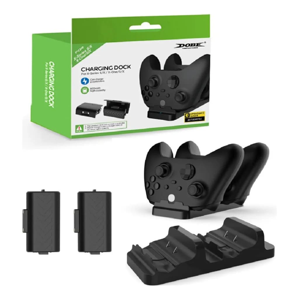 Carregador Controle Xbox One Series S/X + 2 Baterias 800Mah