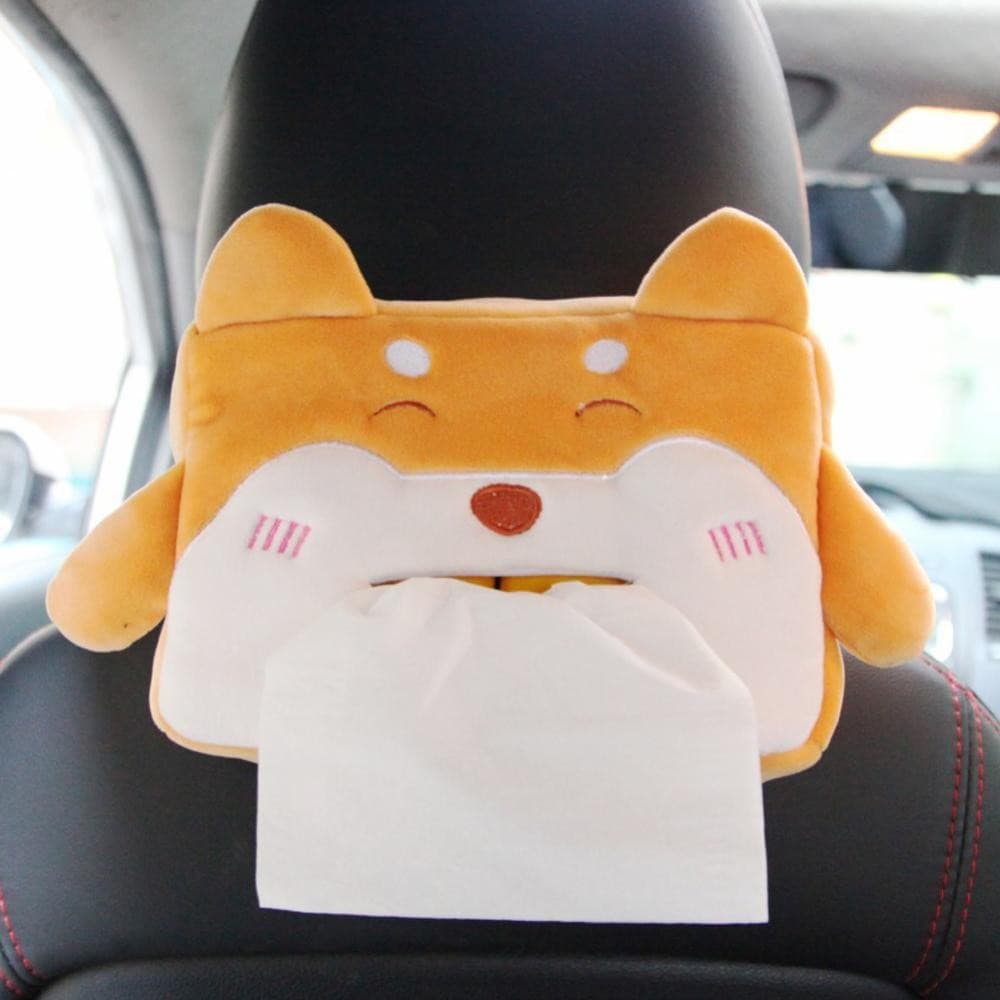CHICSUMMER Caixa De Tecido Para Carro , Animais De Pelúcia , Estilo Cachorro , Guardanapo Fofo , Suporte De Papel , Paco