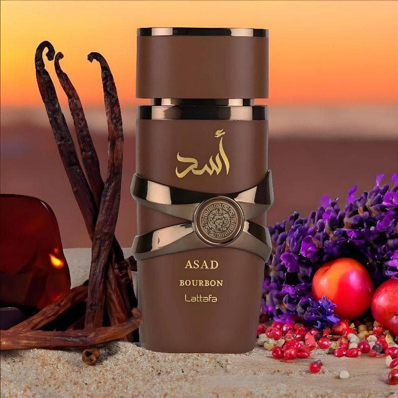 PERFUME ARABE LATTAFA ASSAD BOURBON 100ML ORIGINAL IMPORTADO DOS EMIRADOS ARABES UNIDOS.