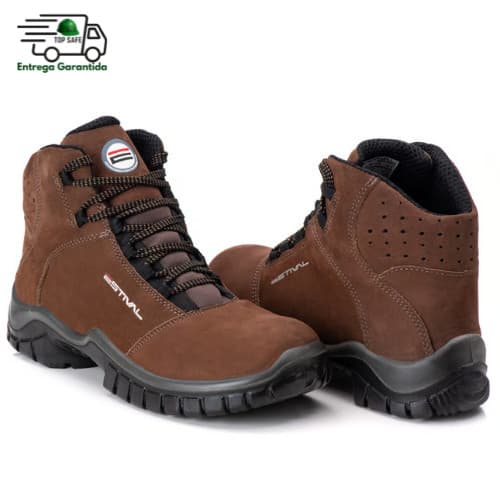 Bota de Segurança em Couro - Marrom - ESTIVAL - WO20003S1 - Bico Composite - CA 42553