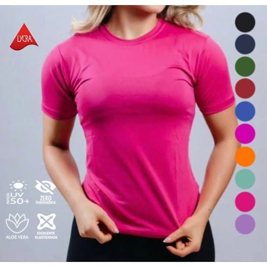 CAMISETA BABY LOOK DRY FIT ACADEMIA POLIAMIDA UV50+