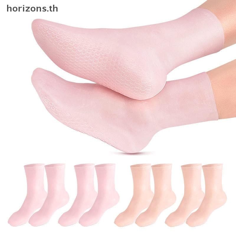 [B & H Jul] 1 Par De Meias Longas De Gel Para Cuidados Com Os Pés , Hidratantes De Silicone A Pele Dos Protetores De Mão