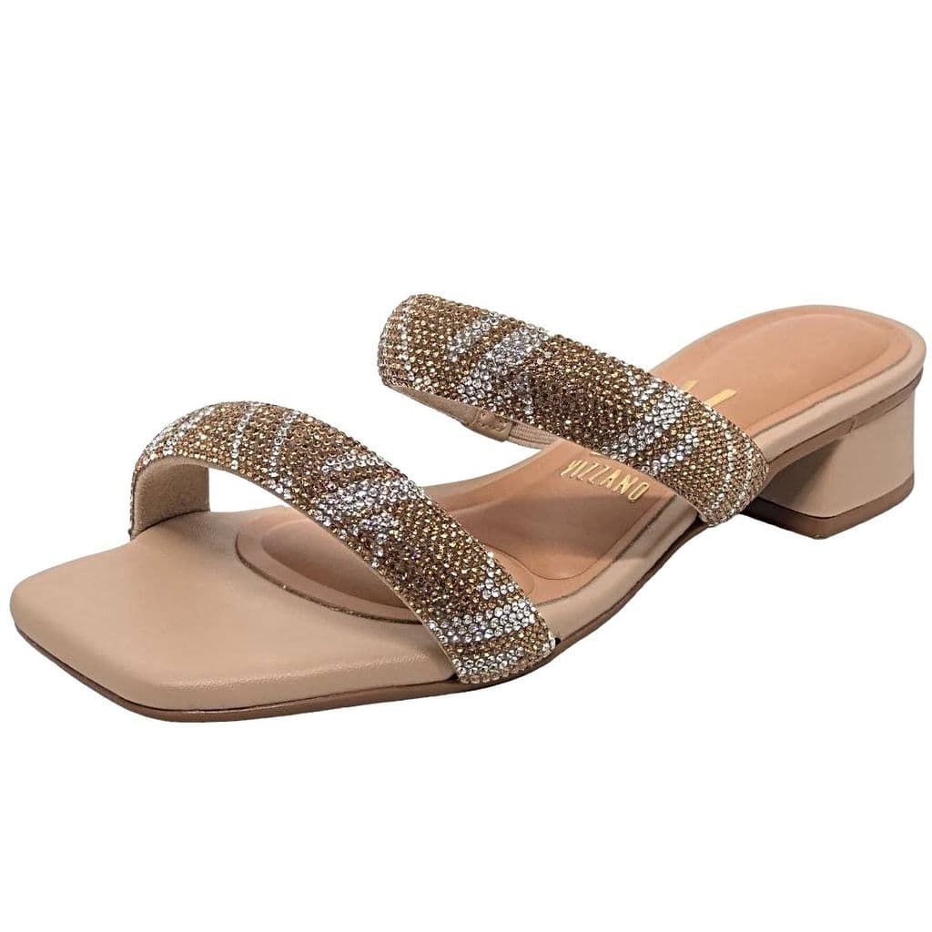 Tamanco Feminino Social com Tiras Brilho em Strass Vizzano
