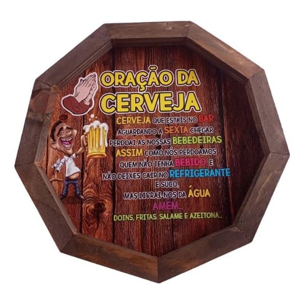 Quadro Tampa De Barril Decorativa Gesso Media 40 Cm Nova Marrom-escuro Marrom-escuro
