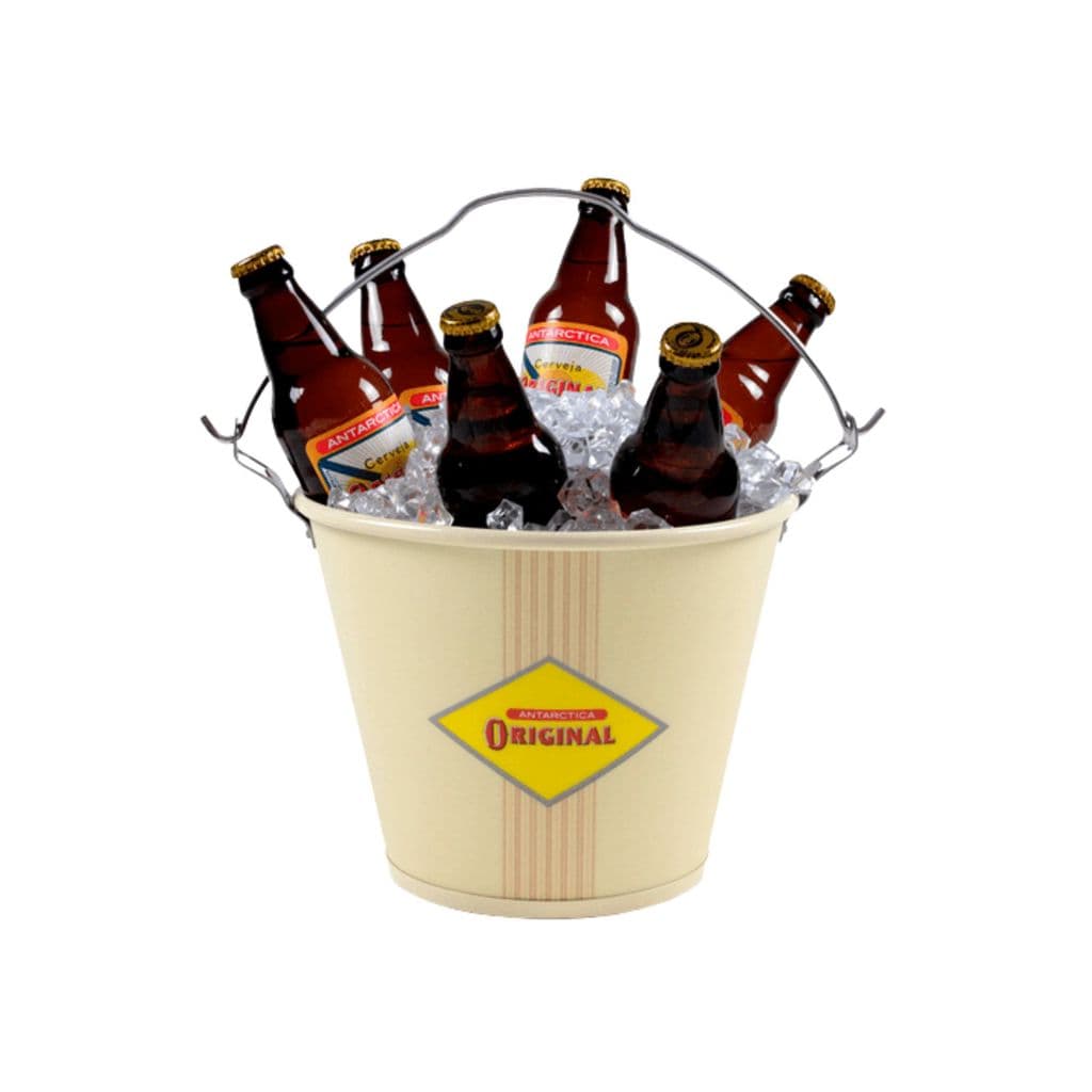 Balde De Gelo Antarctica Original Alumínio C/ Alça Bar Abridor Integrado Cerveja 600ml