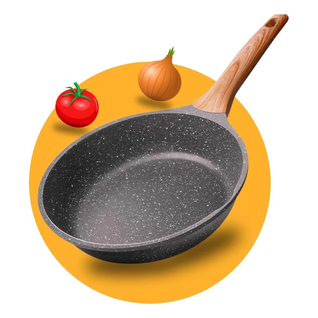 A frigideira 28cm tem revestimento antiaderente de alta performance, cabo ergonômico