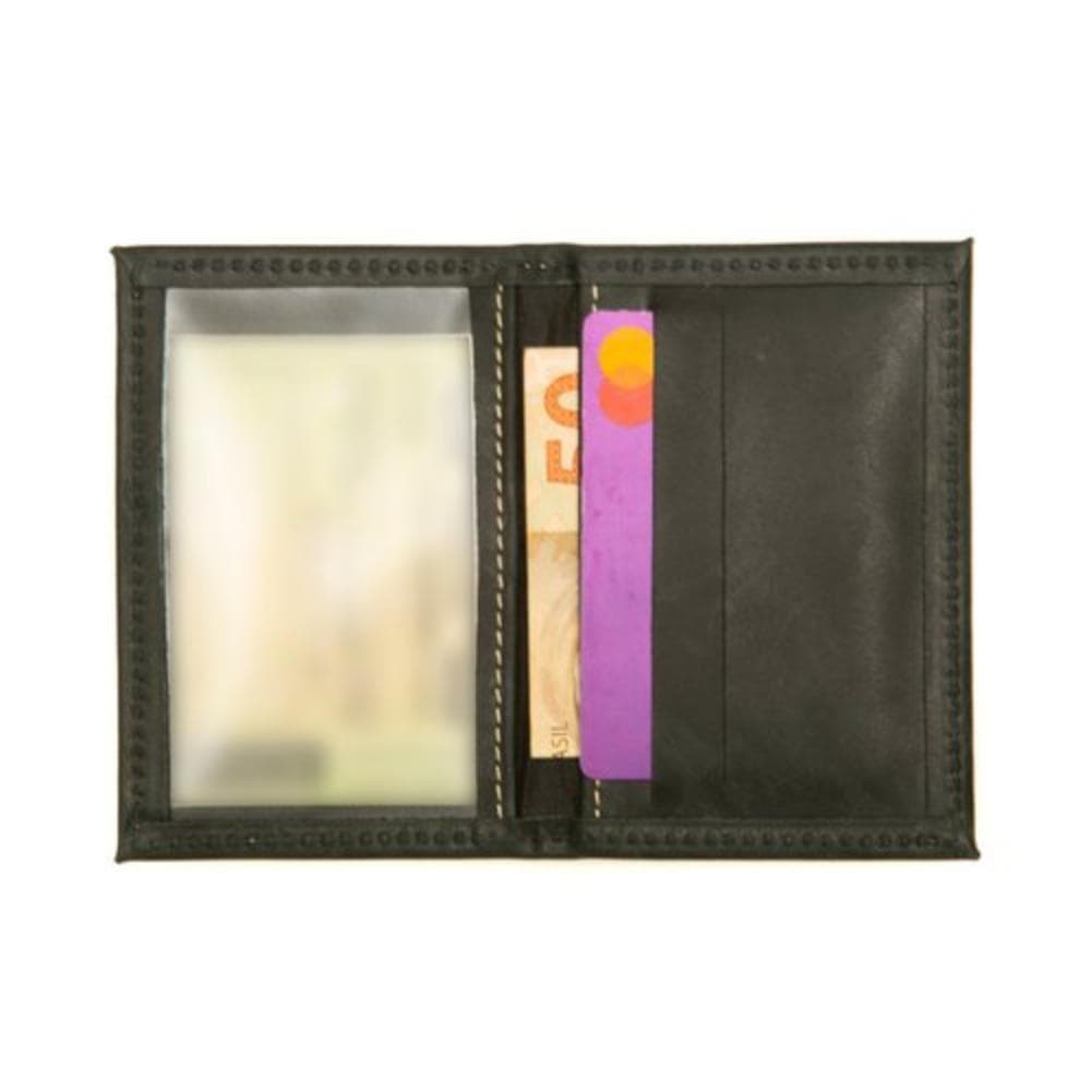 Carteira Couro Legítimo Porta CNH Com Visor Slim Clássica