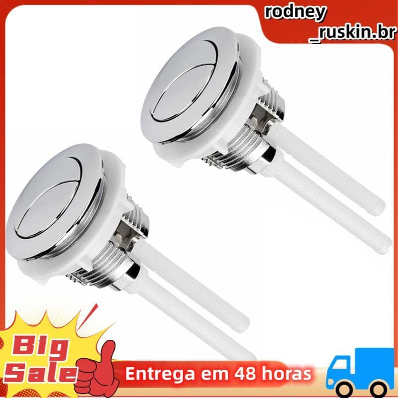 2 Pçs Botão De Descarga Do Vaso Sanitário Haste Redonda Substitui 38mm Interruptor De Duplo Redondo