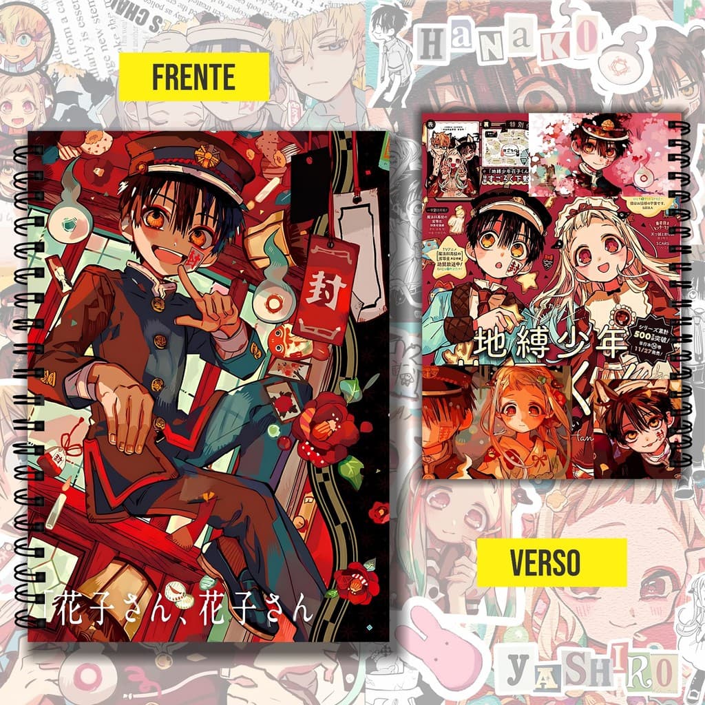 Caderno Universitário Agenda Personalizado Hanako Kun 1 Mat 96fls, 5 Mats 120fls, 10 Mats 160fls, 15 Mats 180fls