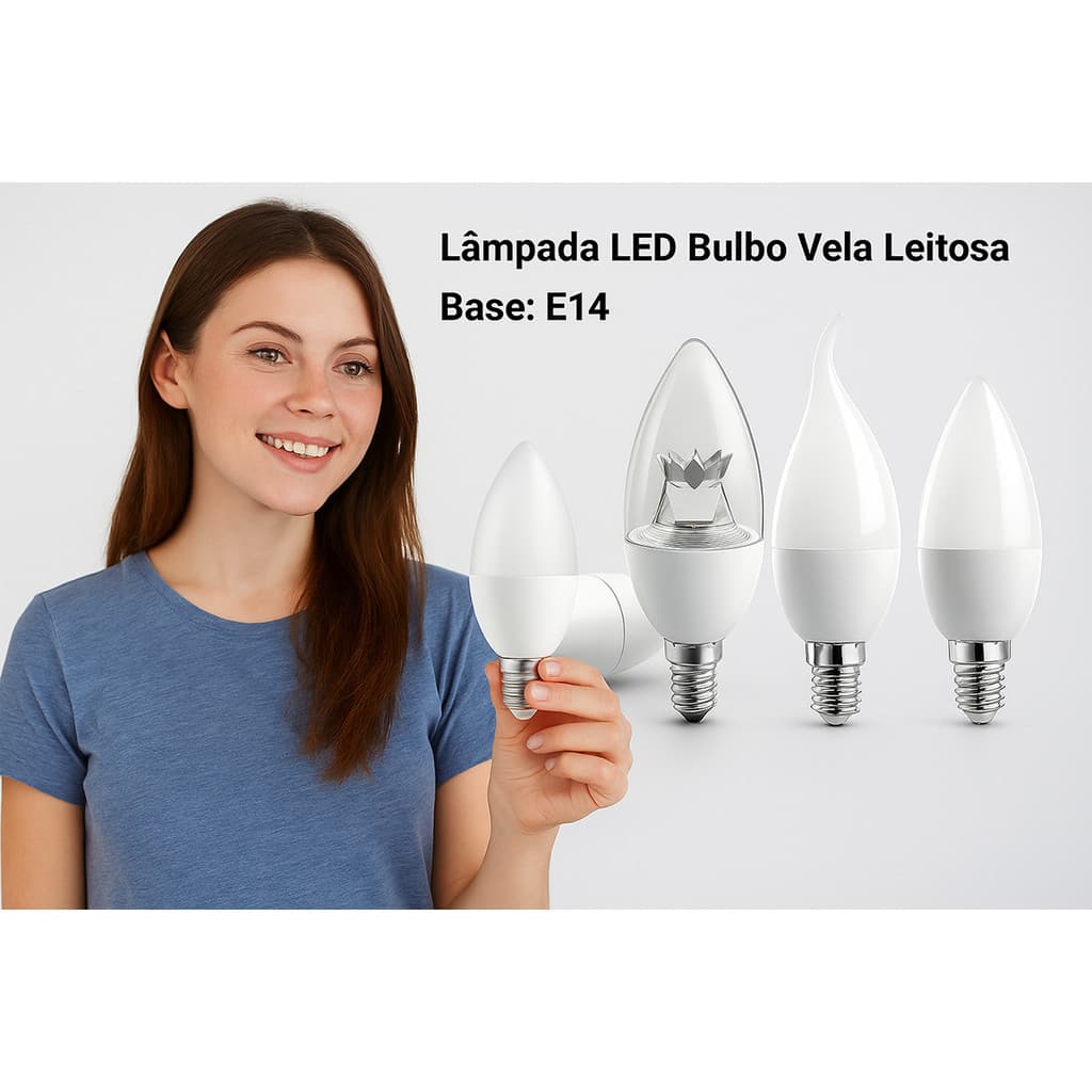 a Lâmpada LED Bulbo Vela Leitosa Iluminação Decorativa e Econômica E14