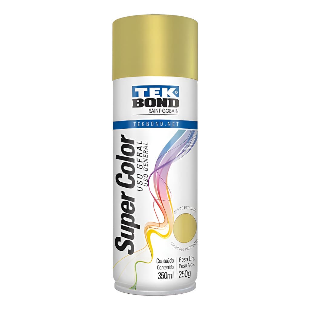 Tinta Em Spray Super Color 350ml Dourado Tekbond
