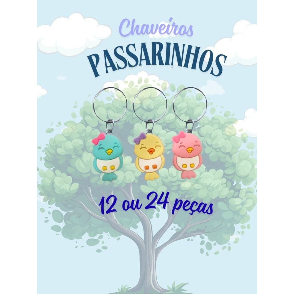12 ou 24 Chaveiros Passarinhos lembrancinha confraternização amigo secreto brinde chaveiro em promoção